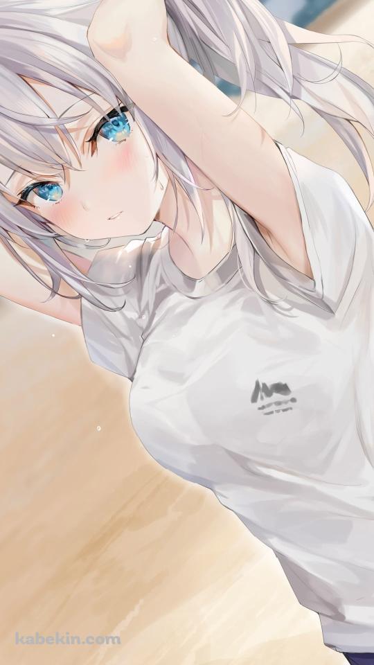 髪を結わいている体操服を着た可愛いアリサ・ミハイロヴナ・九条 / 時々ボソッとロシア語でデレる隣のアーリャさん / ライトノベルのAndroidの壁紙(540px x 960px) スマホ用