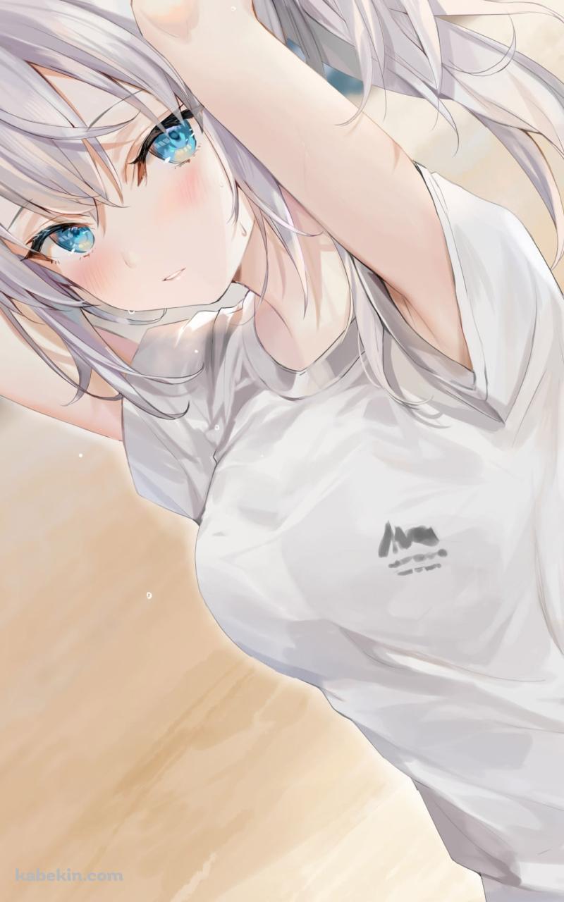 髪を結わいている体操服を着た可愛いアリサ・ミハイロヴナ・九条 / 時々ボソッとロシア語でデレる隣のアーリャさん / ライトノベルのAndroidの壁紙(800px x 1280px) スマホ用