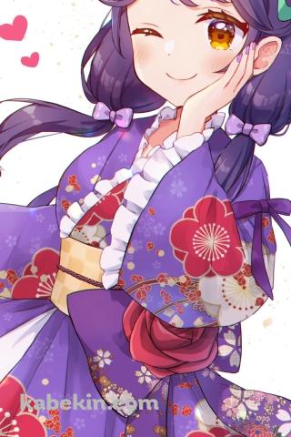 ほっぺたに手をあててウィンクする涼村さんご / トロピカル〜ジュ!プリキュアのAndroidの壁紙(320px x 480px) スマホ用
