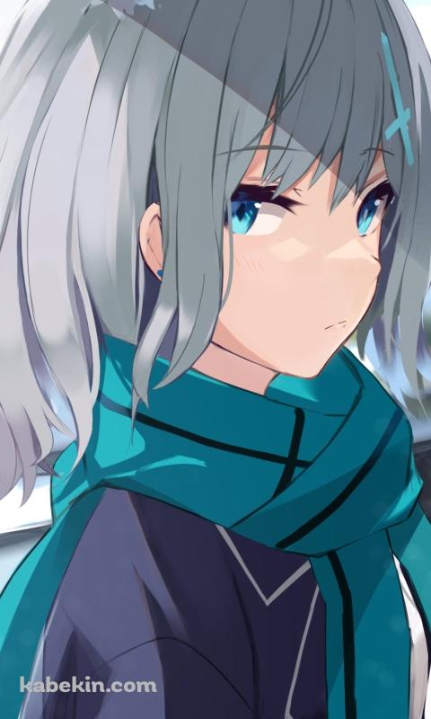 砂狼シロコとぼやけた都会 / ブルアカ / ブルーアーカイブのAndroidの壁紙(480px x 800px) スマホ用