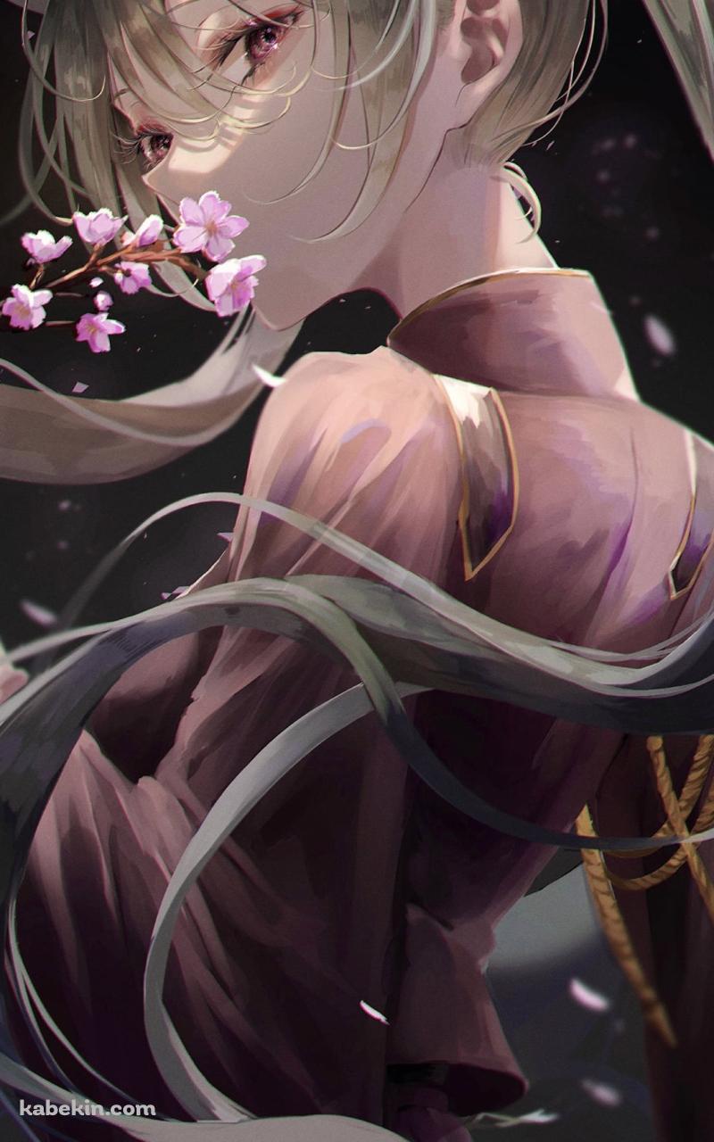 桜の匂いをかぐ初音ミク / 千本桜 / ボカロ / ボーカロイドのAndroidの壁紙(800px x 1280px) スマホ用