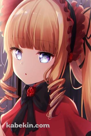 こちらを見つめる真紅 / 黒いリボン / ローゼンメイデンのAndroidの壁紙(320px x 480px) スマホ用