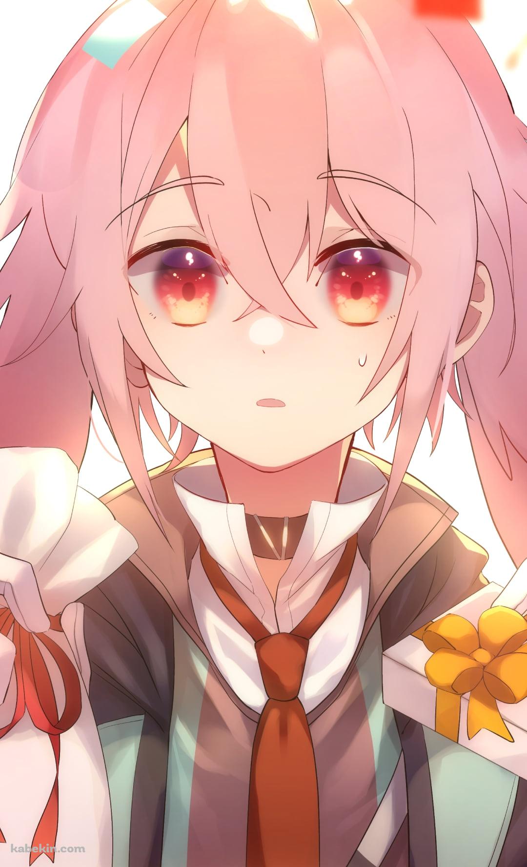 プレゼントを両手に持つ可愛いアンセル / アークナイツのAndroidの壁紙(1080px x 1776px) スマホ用