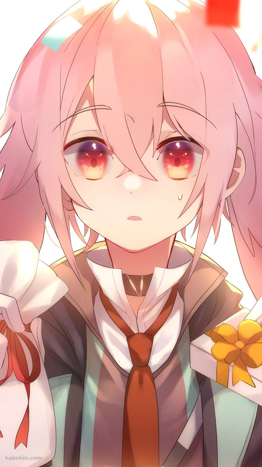 プレゼントを両手に持つ可愛いアンセル / アークナイツのAndroidの壁紙(1080px x 1920px) スマホ用