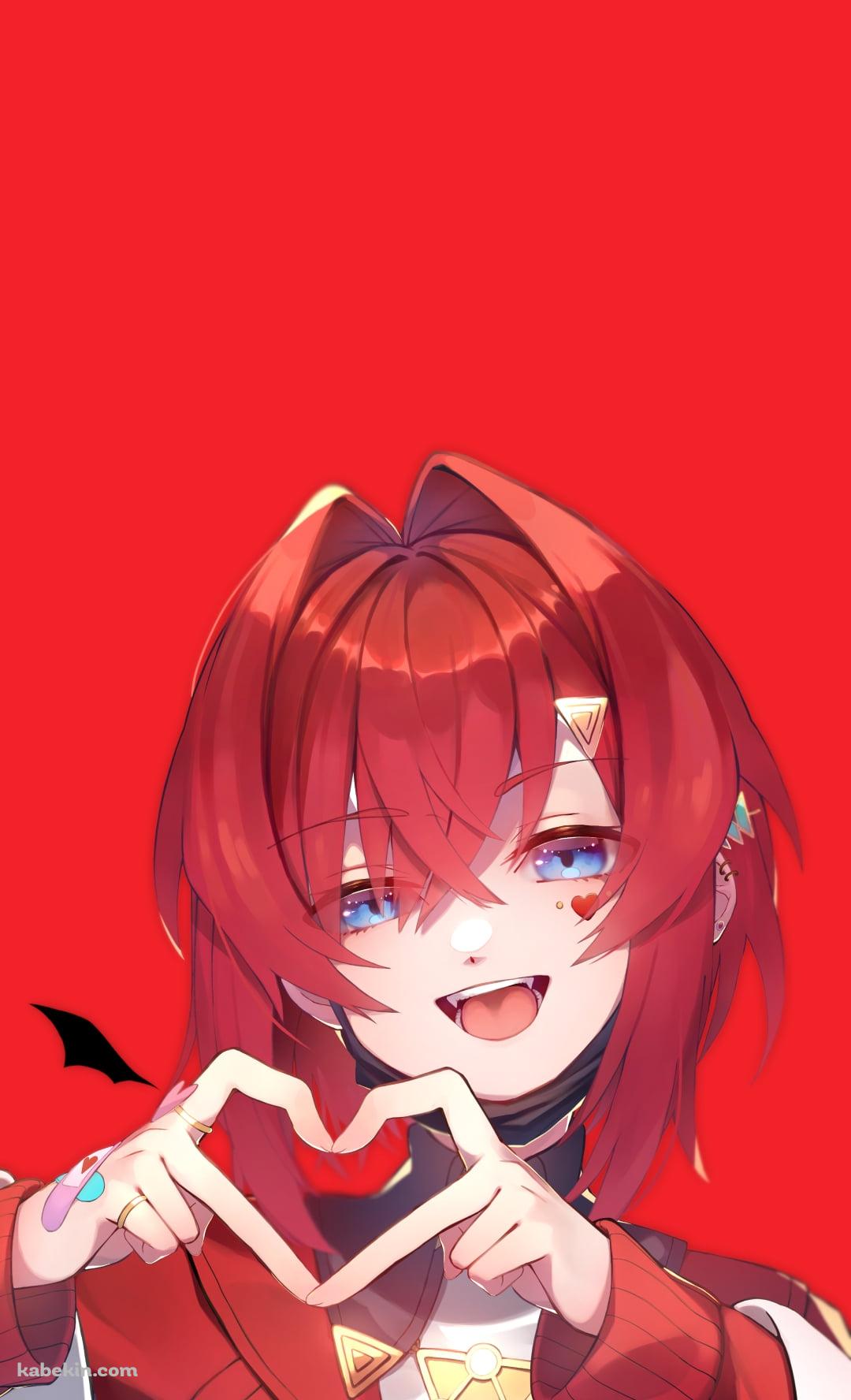 両手でハートを作り笑顔のアンジュ・カトリーナ / にじさんじ / バーチャルYouTuber / VtuberのAndroidの壁紙(1080px x 1776px) スマホ用