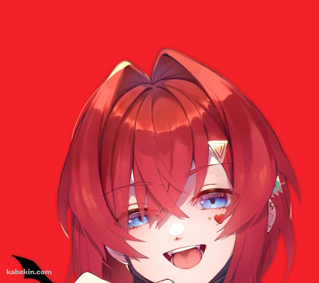 両手でハートを作り笑顔のアンジュ・カトリーナ / にじさんじ / バーチャルYouTuber / VtuberのAndroidの壁紙(1080px x 960px) スマホ用