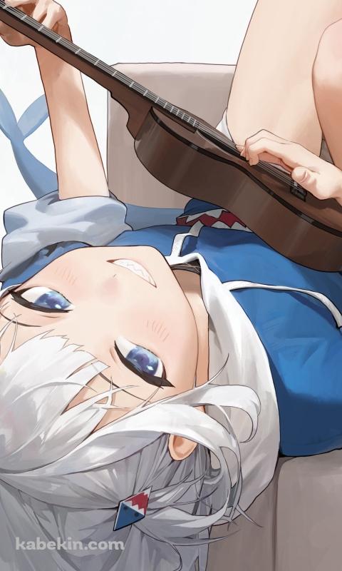 寝ながらウクレレを弾くがうる・ぐら / 可愛い / ホロライブ / バーチャルYouTuber / VtuberのAndroidの壁紙(480px x 800px) スマホ用