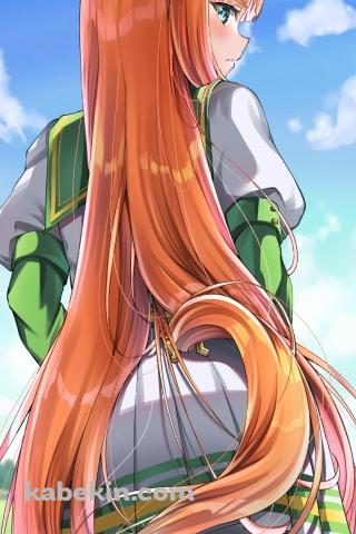 馬場に立ち振り返るサイレンススズカ / ウマ娘プリティーダービーのAndroidの壁紙(320px x 480px) スマホ用