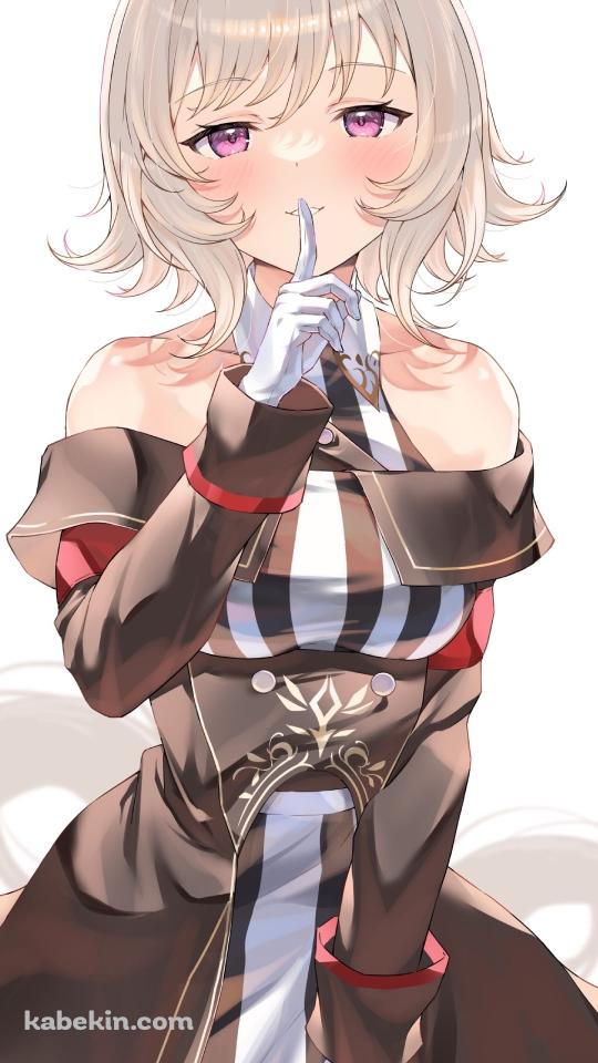 口の前で人差し指を立てるカレンチャン / ウマ娘プリティーダービーのAndroidの壁紙(540px x 960px) スマホ用