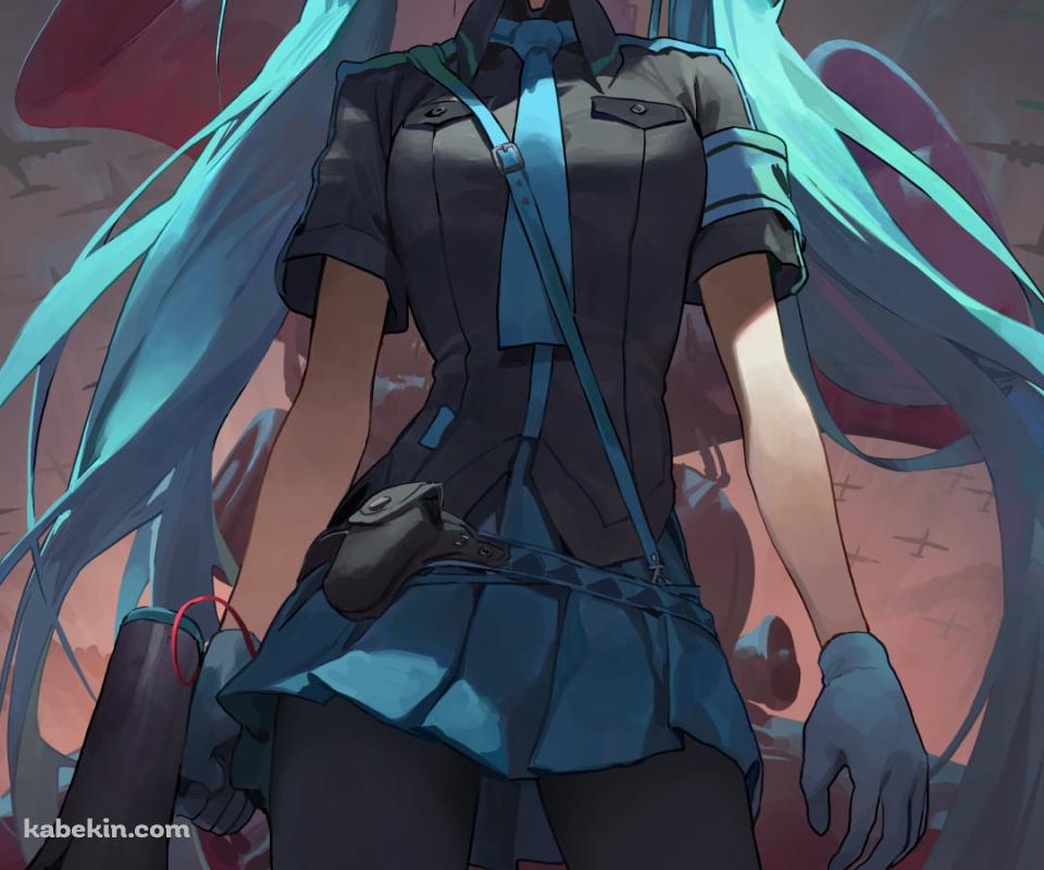 ハンド型メガホンを持つかっこいい初音ミク / 恋は戦争 / ボカロ / ボーカロイドのAndroidの壁紙(960px x 800px) スマホ用