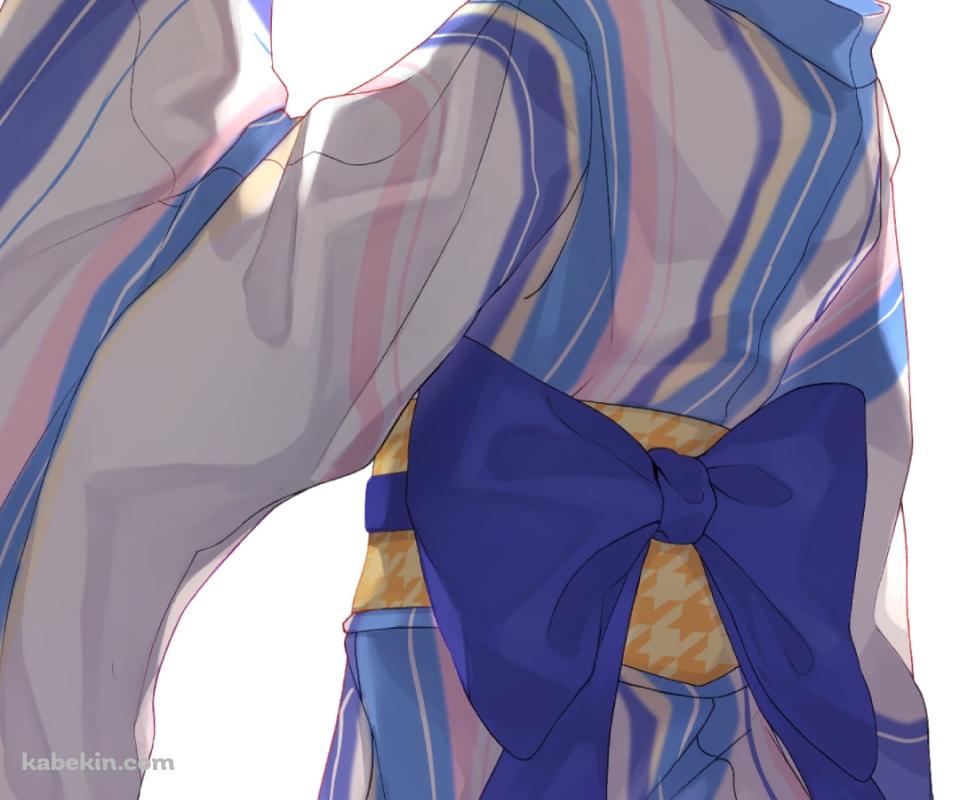 狐のお面を外す浴衣を着たリゼ・ヘルエスタ / にじさんじ / バーチャルYouTuber / VtuberのAndroidの壁紙(960px x 800px) スマホ用