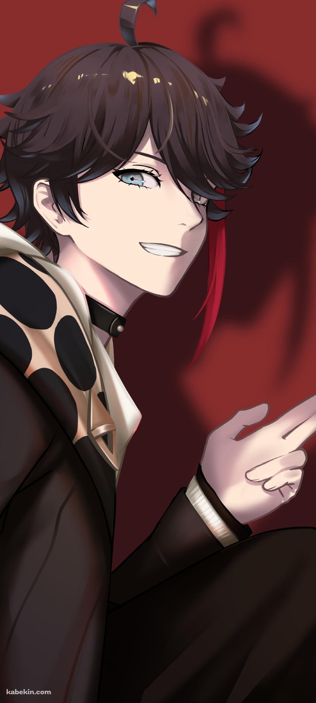 左手で挨拶するかっこいい三枝明那（さえぐさ あきな） / イケメン / にじさんじ / バーチャルYouTuber / VtuberのAndroidの壁紙(1080px x 2400px) スマホ用