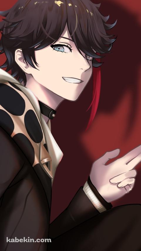 左手で挨拶するかっこいい三枝明那（さえぐさ あきな） / イケメン / にじさんじ / バーチャルYouTuber / VtuberのAndroidの壁紙(480px x 854px) スマホ用