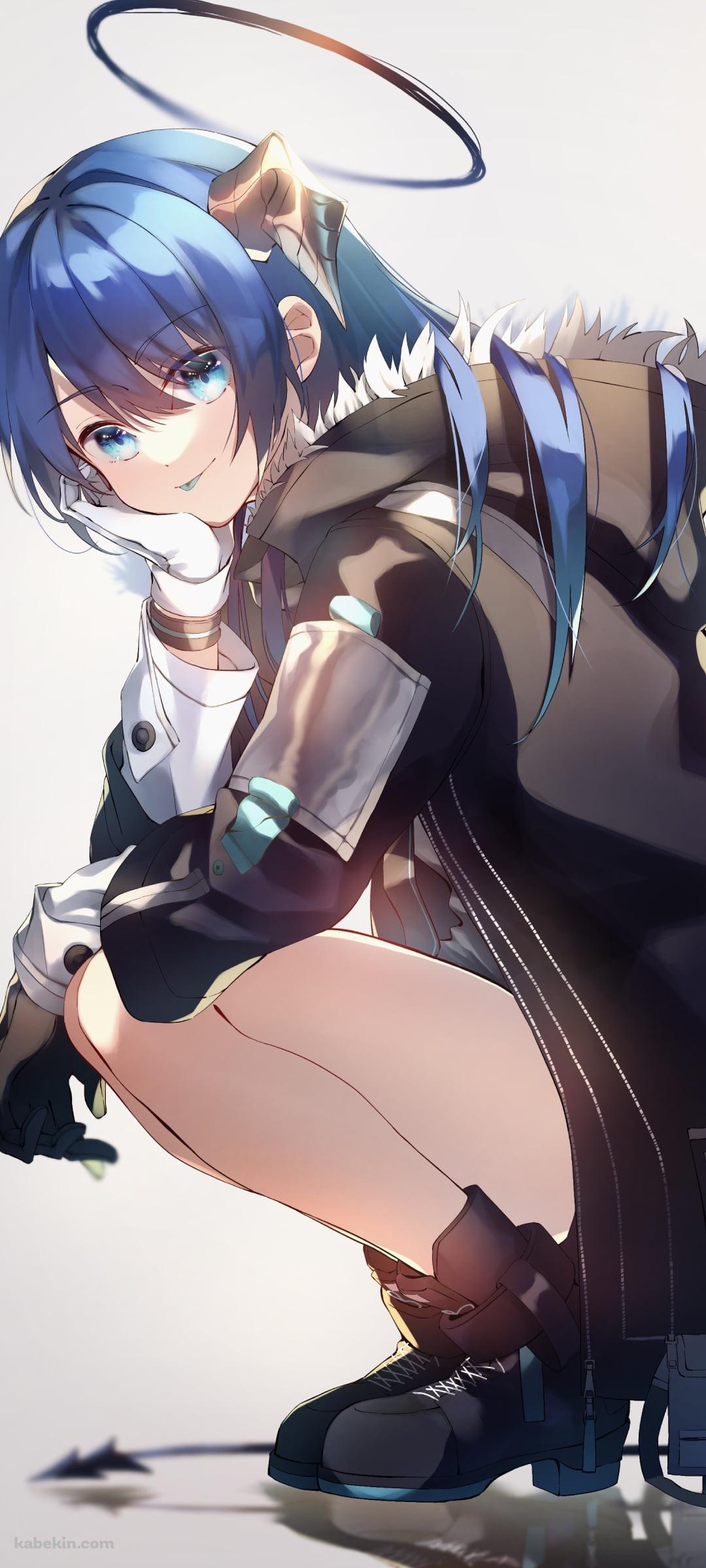 座って顔に手をあてながらこちらを見る可愛いモスティマ / アークナイツのAndroidの壁紙(1080px x 2400px) スマホ用