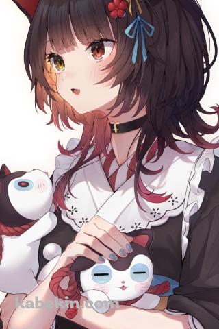猫をなでる戌亥とこ / にじさんじ / バーチャルYouTuber / VtuberのAndroidの壁紙(320px x 480px) スマホ用