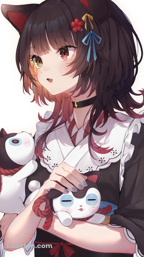 猫をなでる戌亥とこ / にじさんじ / バーチャルYouTuber / VtuberのAndroidの壁紙(480px x 854px) スマホ用