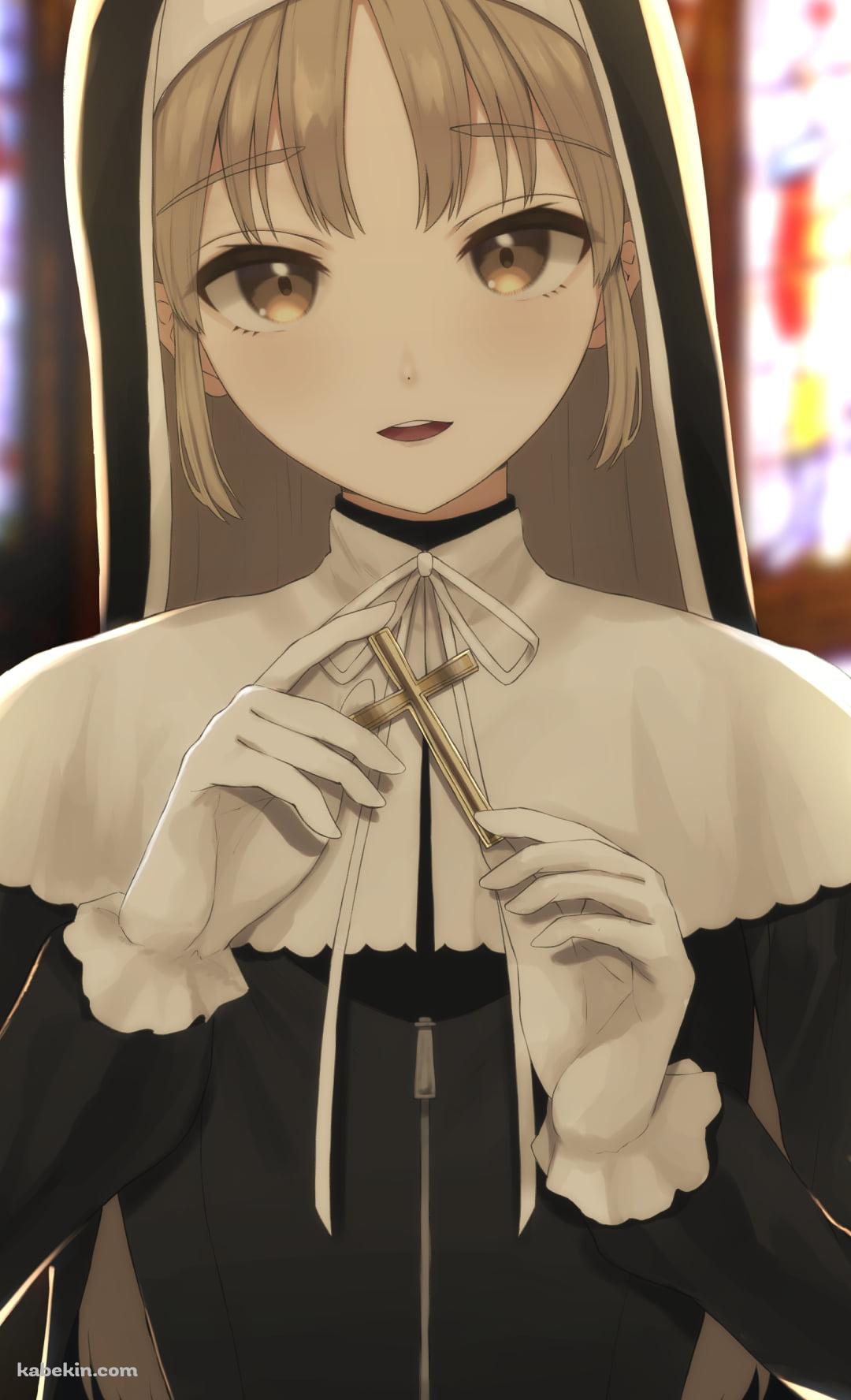 金色の十字架を持つシスター・クレア / にじさんじ / バーチャルYouTuber / VtuberのAndroidの壁紙(1080px x 1776px) スマホ用