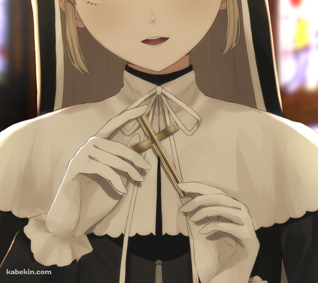 金色の十字架を持つシスター・クレア / にじさんじ / バーチャルYouTuber / VtuberのAndroidの壁紙(1080px x 960px) スマホ用