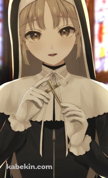 金色の十字架を持つシスター・クレア / にじさんじ / バーチャルYouTuber / VtuberのAndroidの壁紙(360px x 592px) スマホ用