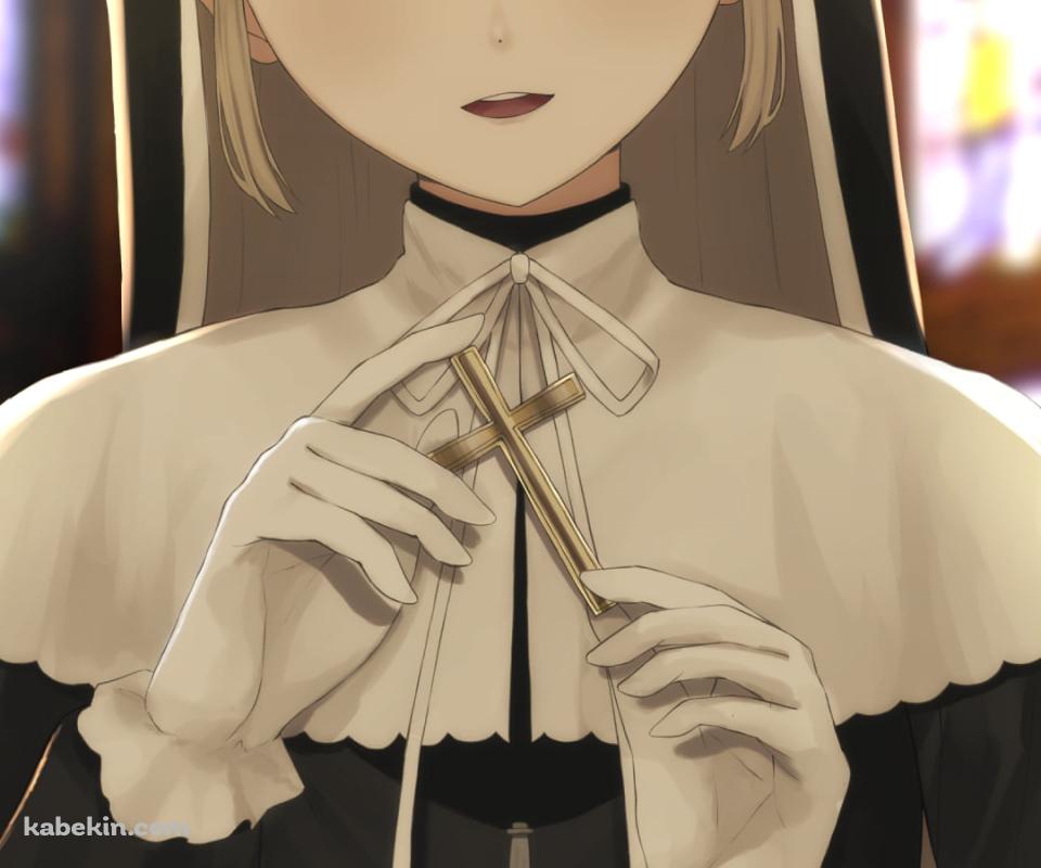 金色の十字架を持つシスター・クレア / にじさんじ / バーチャルYouTuber / VtuberのAndroidの壁紙(960px x 800px) スマホ用