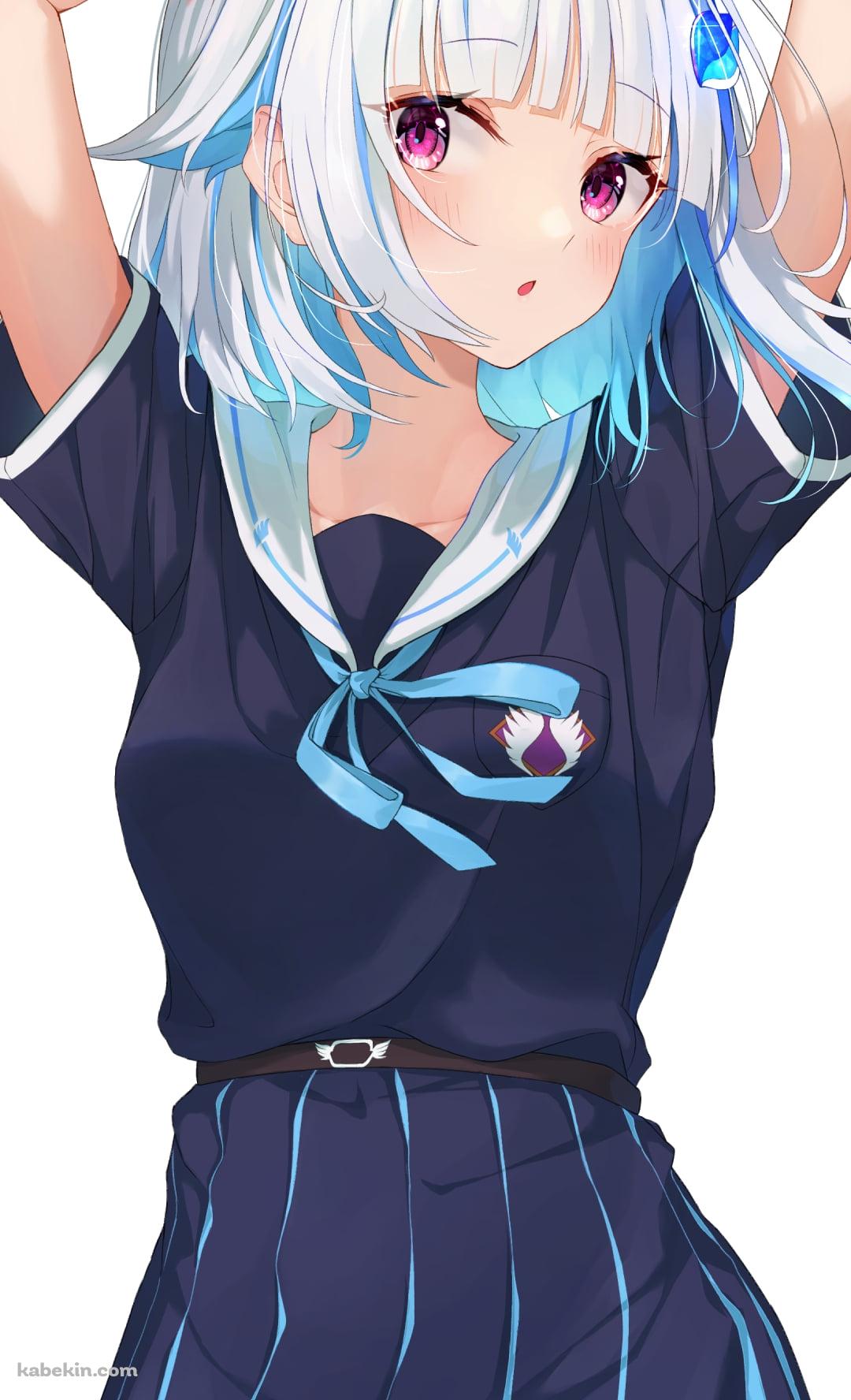 頭の上に腕を乗せてこちらを見つめる可愛いリゼ・ヘルエスタ / にじさんじ / バーチャルYouTuber / VtuberのAndroidの壁紙(1080px x 1776px) スマホ用