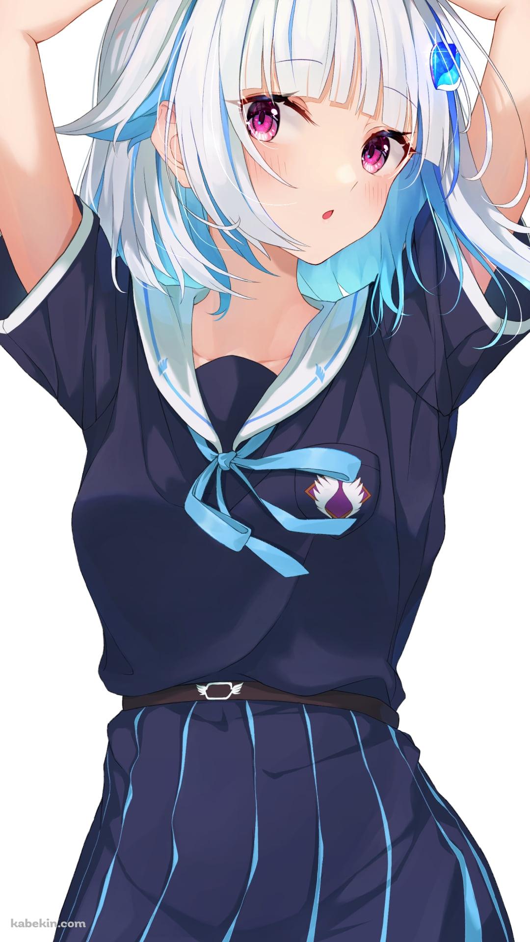 頭の上に腕を乗せてこちらを見つめる可愛いリゼ・ヘルエスタ / にじさんじ / バーチャルYouTuber / VtuberのAndroidの壁紙(1080px x 1920px) スマホ用