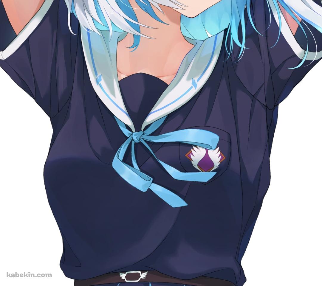 頭の上に腕を乗せてこちらを見つめる可愛いリゼ・ヘルエスタ / にじさんじ / バーチャルYouTuber / VtuberのAndroidの壁紙(1080px x 960px) スマホ用