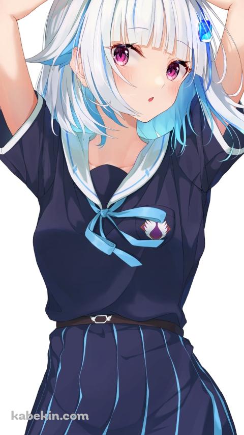 頭の上に腕を乗せてこちらを見つめる可愛いリゼ・ヘルエスタ / にじさんじ / バーチャルYouTuber / VtuberのAndroidの壁紙(480px x 854px) スマホ用