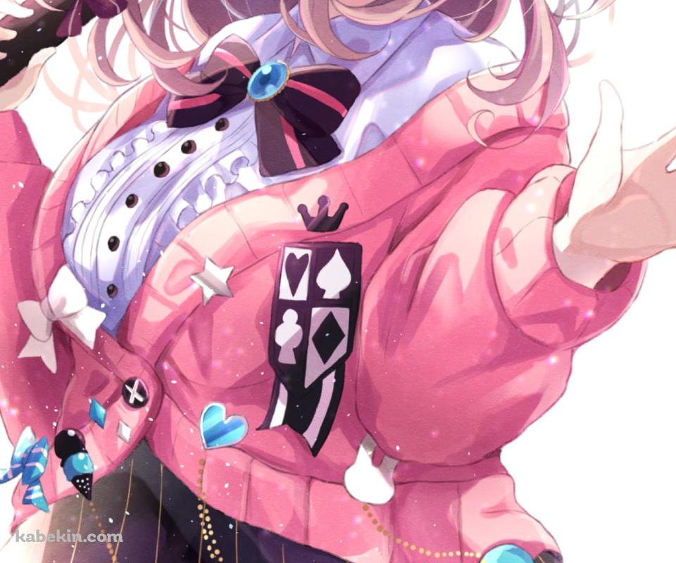 卒業証書が入った筒を持ち手を振る可愛い鈴原るる / にじさんじ / バーチャルYouTuber / VtuberのAndroidの壁紙(960px x 800px) スマホ用