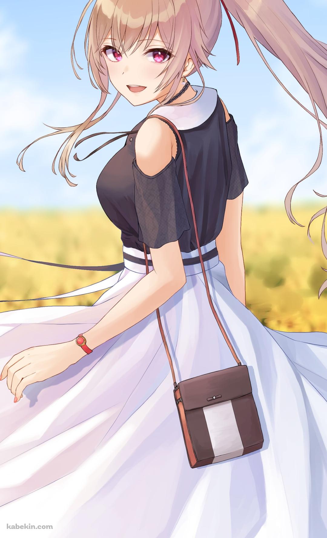 向日葵畑と可愛いフレン・e・ルスタリオ / にじさんじ / バーチャルYouTuber / VtuberのAndroidの壁紙(1080px x 1776px) スマホ用