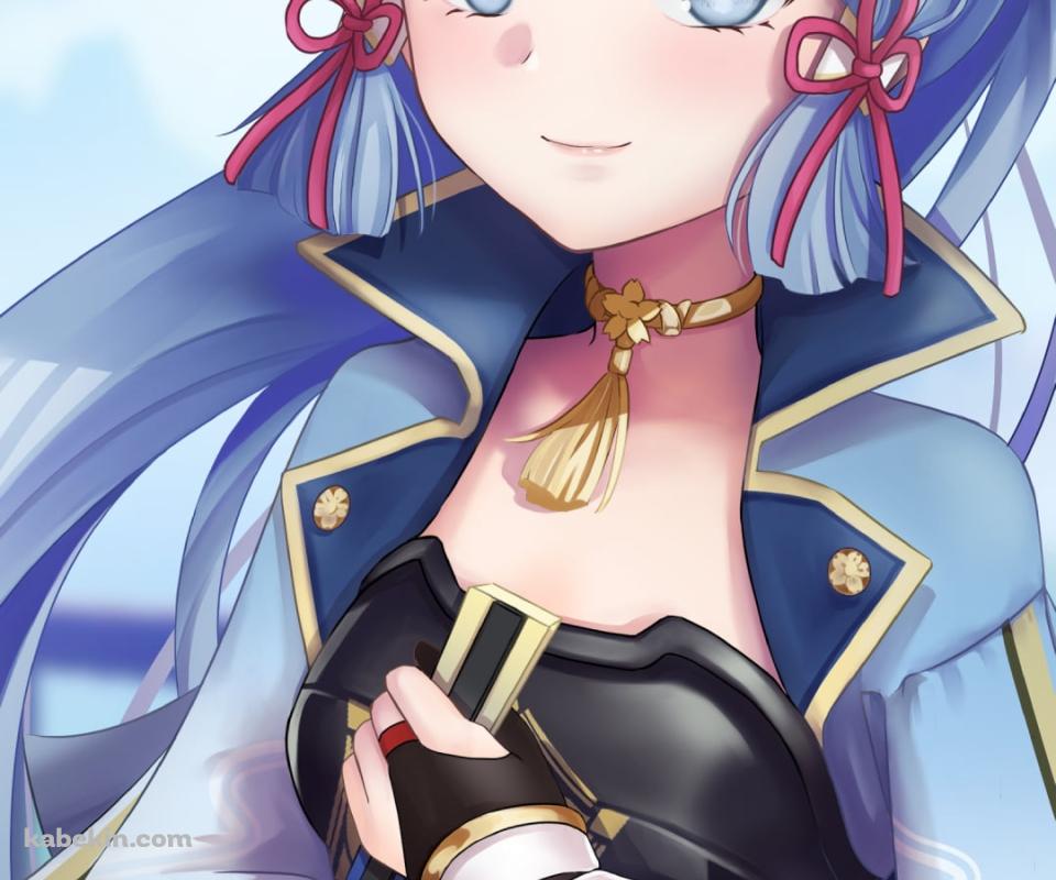 光沢感のある色彩で描かれた可愛い神里綾華 / 原神のAndroidの壁紙(960px x 800px) スマホ用