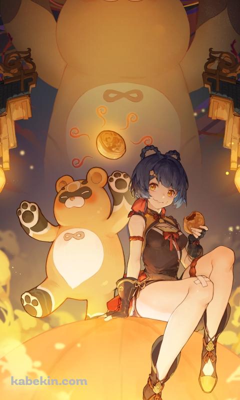 香菱(シャンリン)とグゥオパァー / 原神のAndroidの壁紙(480px x 800px) スマホ用