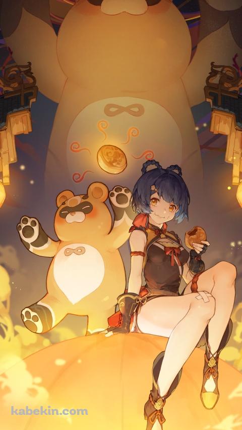 香菱(シャンリン)とグゥオパァー / 原神のAndroidの壁紙(480px x 854px) スマホ用