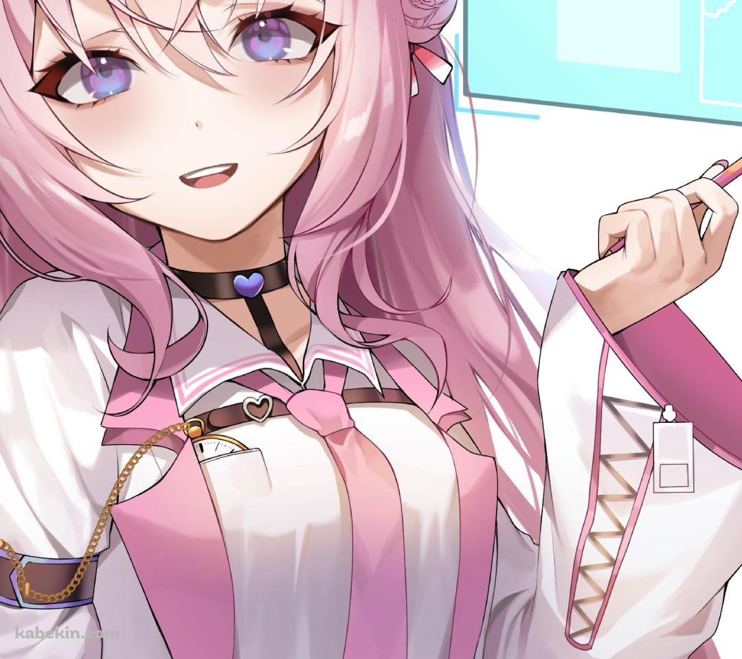 タッチペンを持ち微笑む博衣こより / ホロライブ / バーチャルYouTuber / VtuberのAndroidの壁紙(1080px x 960px) スマホ用