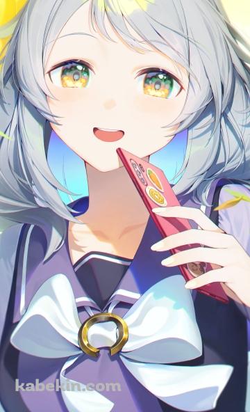 赤いスマートフォンを持つ可愛いヒシミラクル / ウマ娘プリティーダービーのAndroidの壁紙(360px x 592px) スマホ用