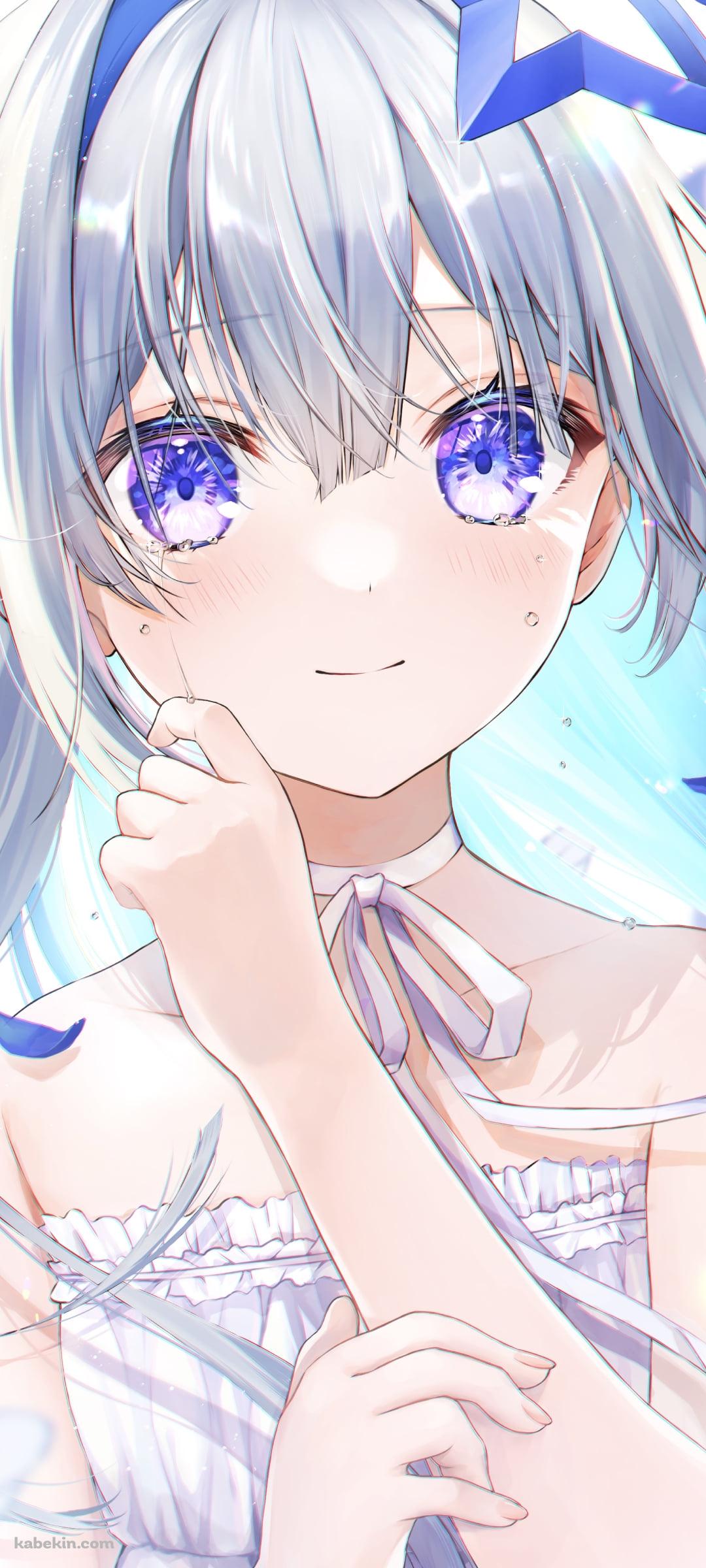 青い花びらと天音かなた / ホロライブ / バーチャルYouTuber / VtuberのAndroidの壁紙(1080px x 2400px) スマホ用