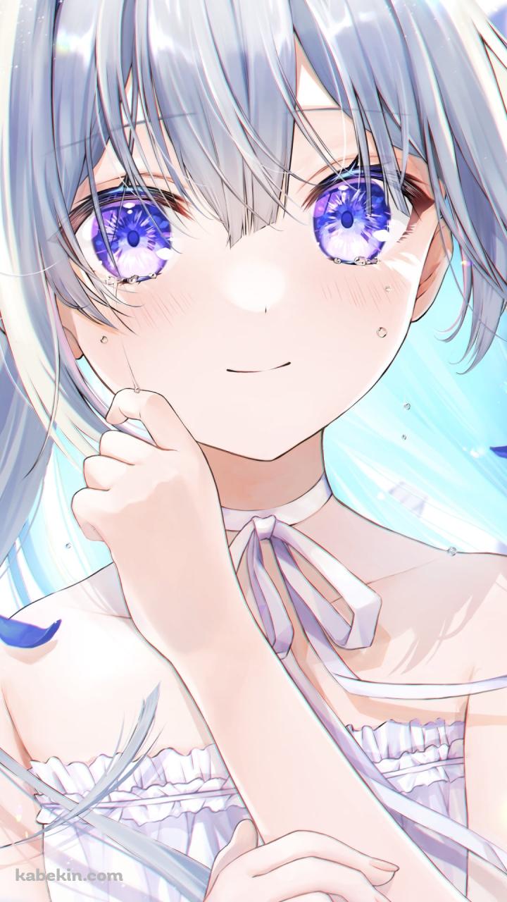 青い花びらと天音かなた / ホロライブ / バーチャルYouTuber / VtuberのAndroidの壁紙(720px x 1280px) スマホ用