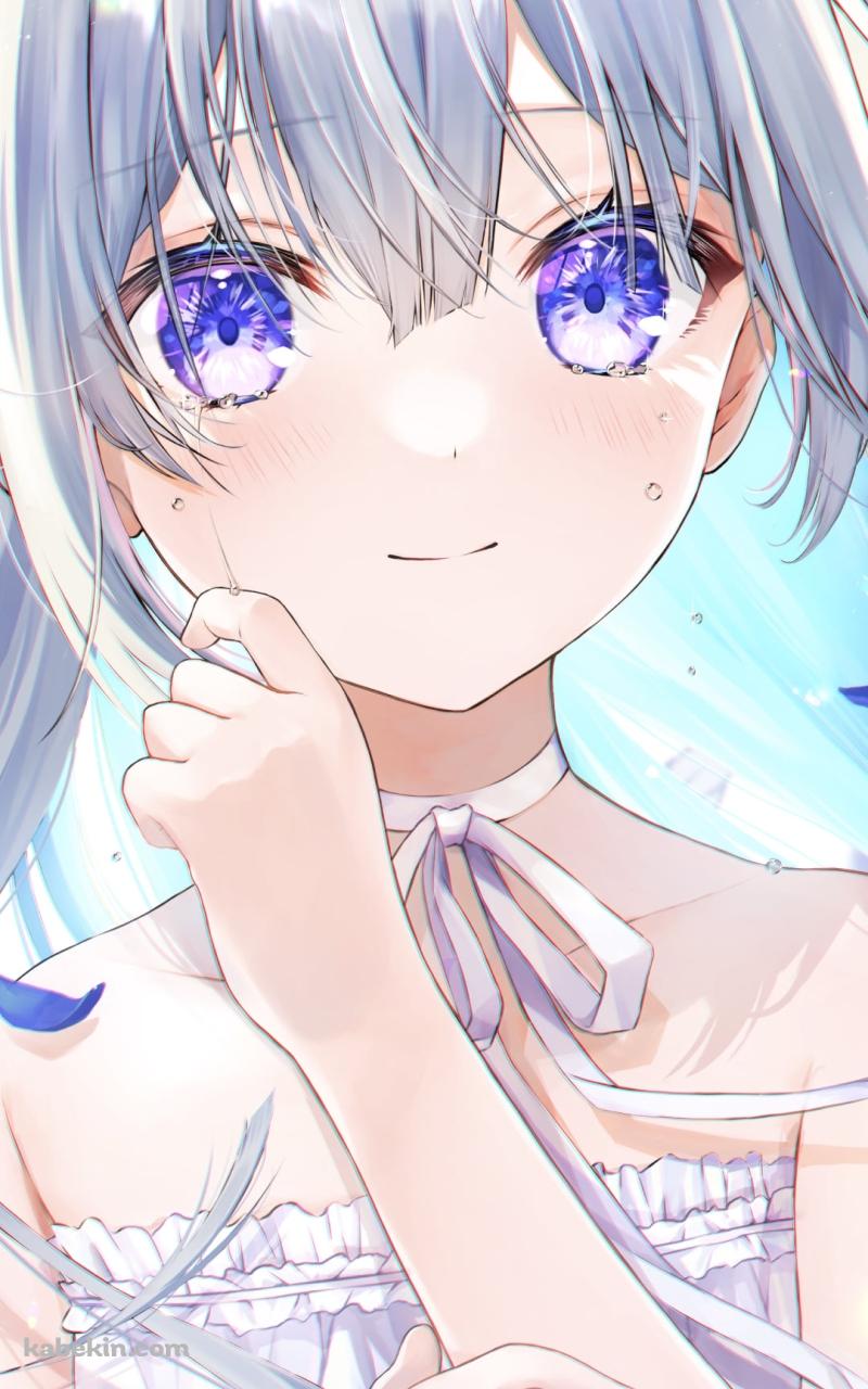 青い花びらと天音かなた / ホロライブ / バーチャルYouTuber / VtuberのAndroidの壁紙(800px x 1280px) スマホ用