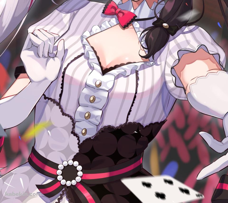 トランプを撒き散らす笑顔の夜見れな (よるみれな) / にじさんじ / バーチャルYouTuber / VtuberのAndroidの壁紙(960px x 854px) スマホ用