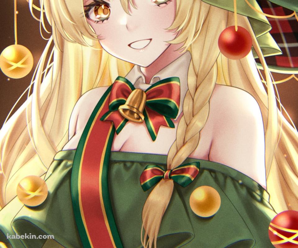 クリスマス仕様の衣装を着る可愛い霧雨魔理沙 / 東方のAndroidの壁紙(960px x 800px) スマホ用