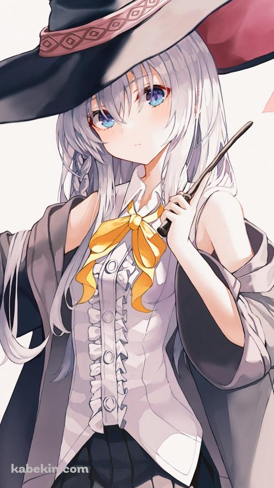 魔女の帽子をおさえるイレイナ / ハートマーク / 魔女の旅々のAndroidの壁紙(540px x 960px) スマホ用