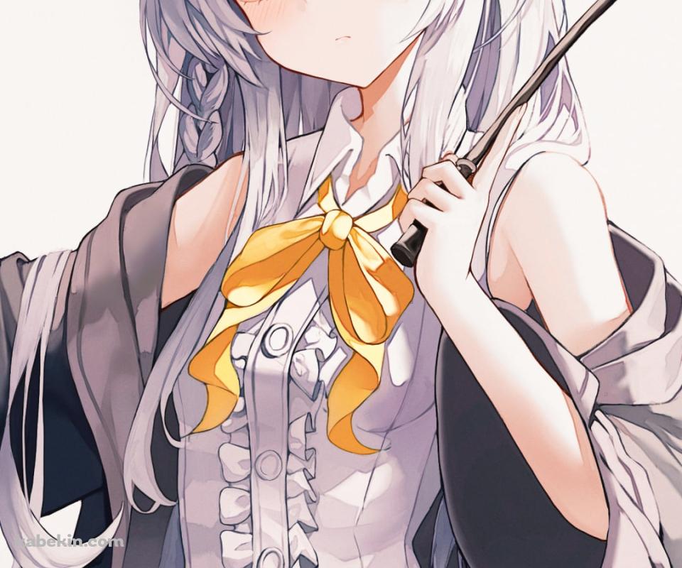 魔女の帽子をおさえるイレイナ / ハートマーク / 魔女の旅々のAndroidの壁紙(960px x 800px) スマホ用