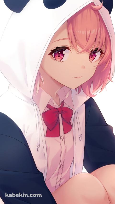パンダの部屋着を着て体育座りをする可愛い笹木咲 / にじさんじ / バーチャルYouTuber / VtuberのAndroidの壁紙(480px x 854px) スマホ用