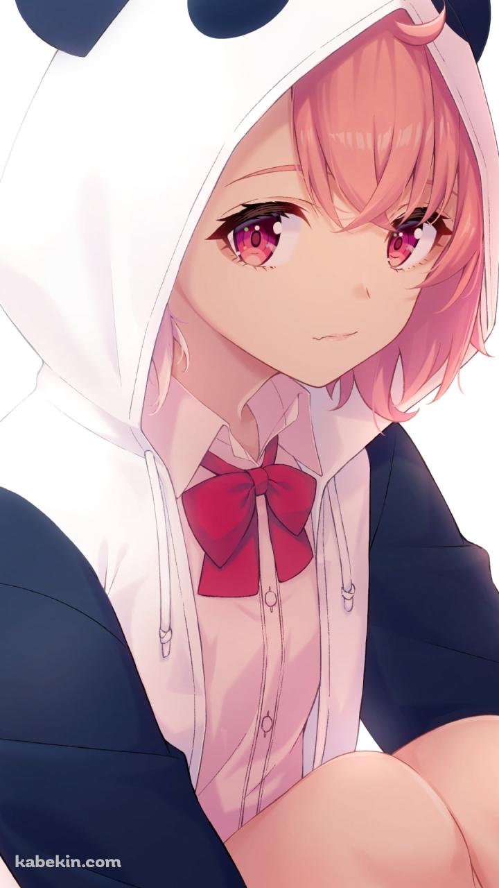 パンダの部屋着を着て体育座りをする可愛い笹木咲 / にじさんじ / バーチャルYouTuber / VtuberのAndroidの壁紙(720px x 1280px) スマホ用