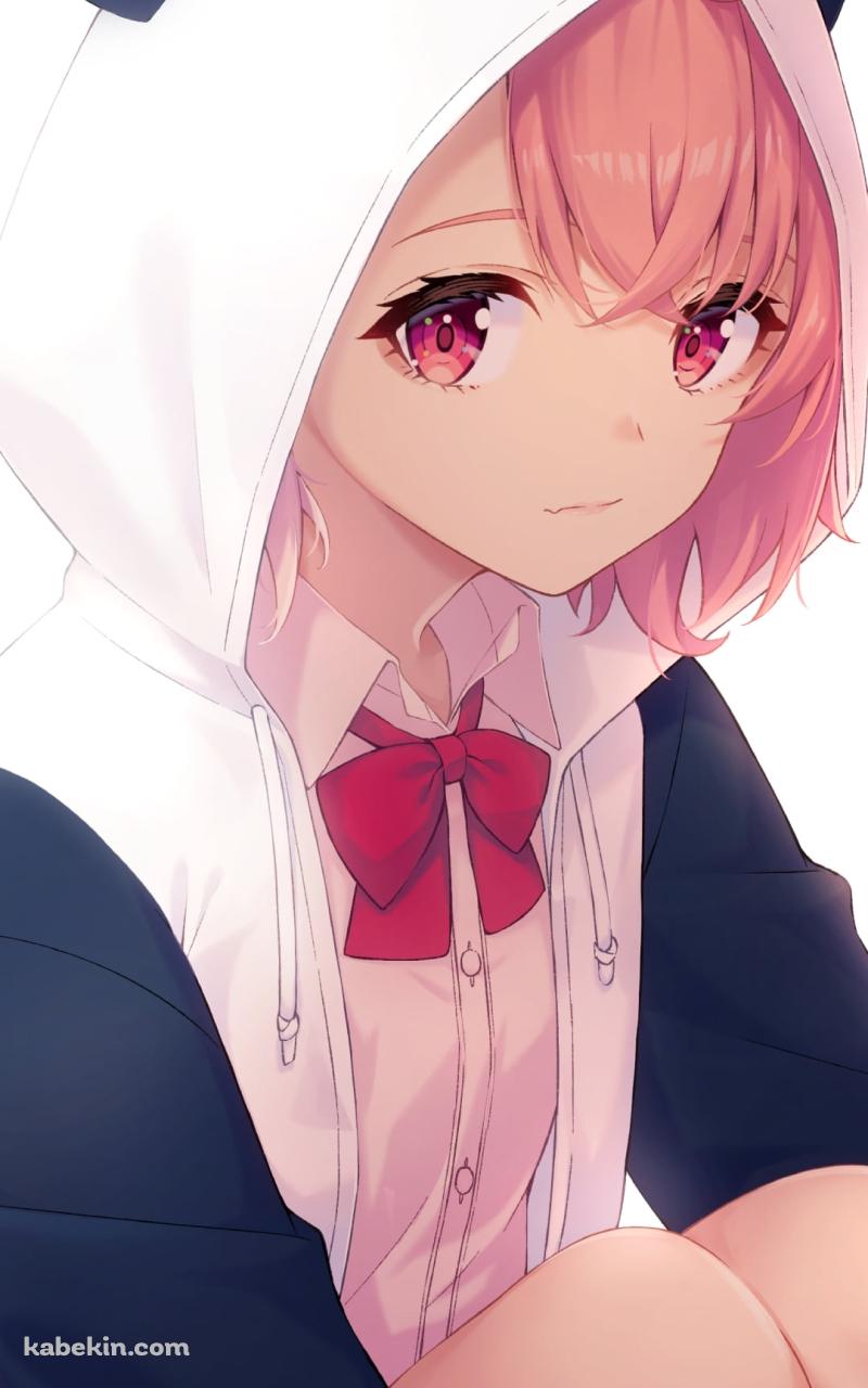 パンダの部屋着を着て体育座りをする可愛い笹木咲 / にじさんじ / バーチャルYouTuber / VtuberのAndroidの壁紙(800px x 1280px) スマホ用