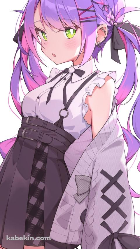 こちらを見つめるプニプニの常闇トワ / 緑の瞳 / ホロライブ / バーチャルYouTuber / VtuberのAndroidの壁紙(480px x 854px) スマホ用