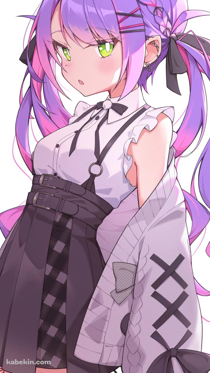 こちらを見つめるプニプニの常闇トワ / 緑の瞳 / ホロライブ / バーチャルYouTuber / VtuberのAndroidの壁紙(720px x 1280px) スマホ用