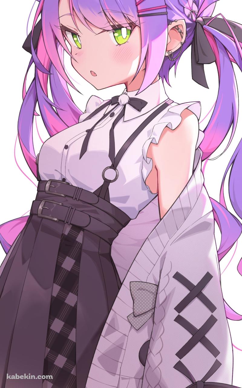 こちらを見つめるプニプニの常闇トワ / 緑の瞳 / ホロライブ / バーチャルYouTuber / VtuberのAndroidの壁紙(800px x 1280px) スマホ用