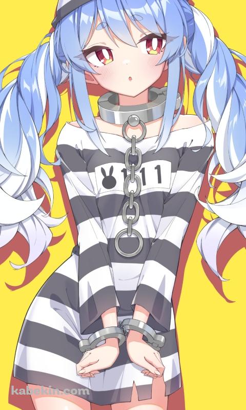 捕まってしまった可愛い兎田ぺこら / ホロライブ / バーチャルYouTuber / VtuberのAndroidの壁紙(480px x 800px) スマホ用