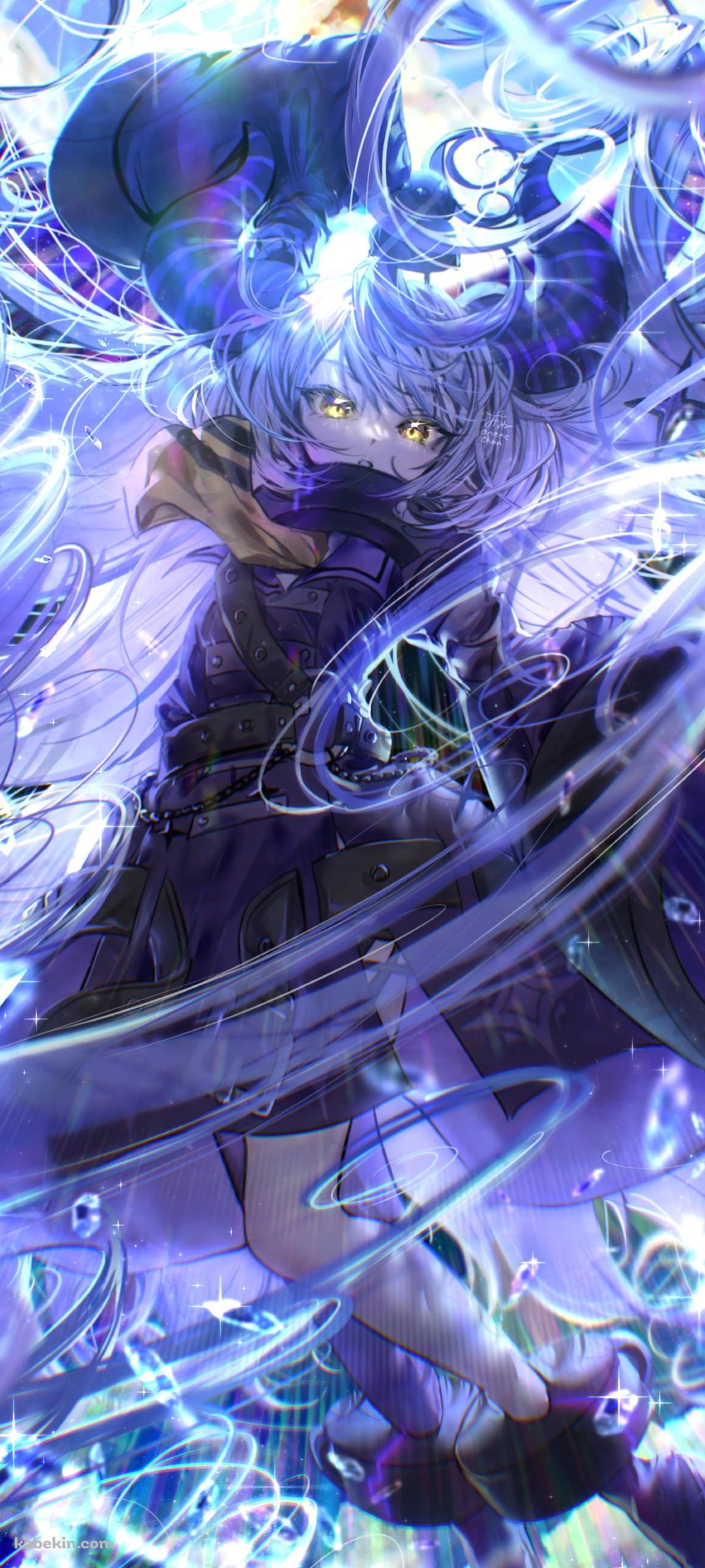 長い髪で攻撃するかっこいいラプラス・ダークネス / ホロライブ / バーチャルYouTuber / VtuberのAndroidの壁紙(1080px x 2400px) スマホ用